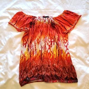 Self Esteem Orange and White Medium Shirt